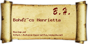 Bohács Henrietta névjegykártya