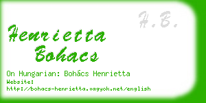 henrietta bohacs business card